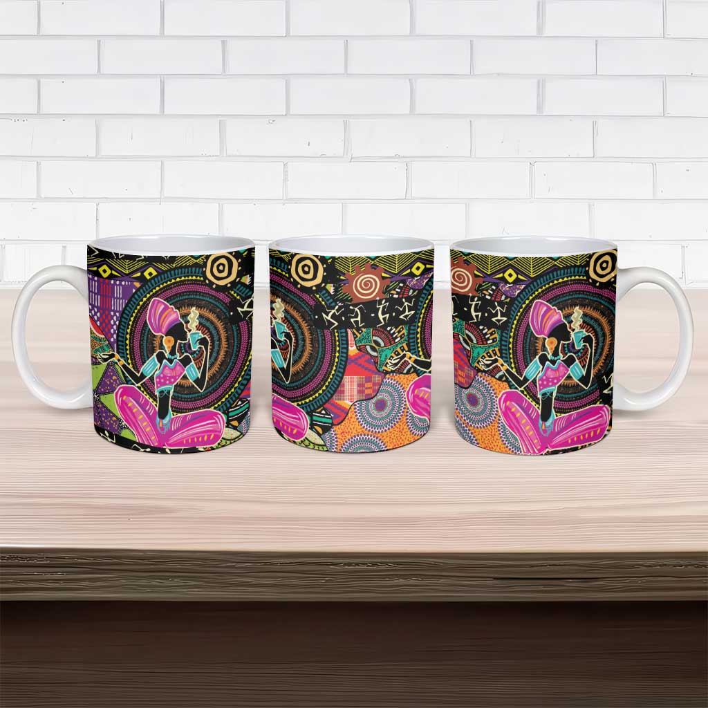 African Women Ethnic Motifs Ceramic Mug