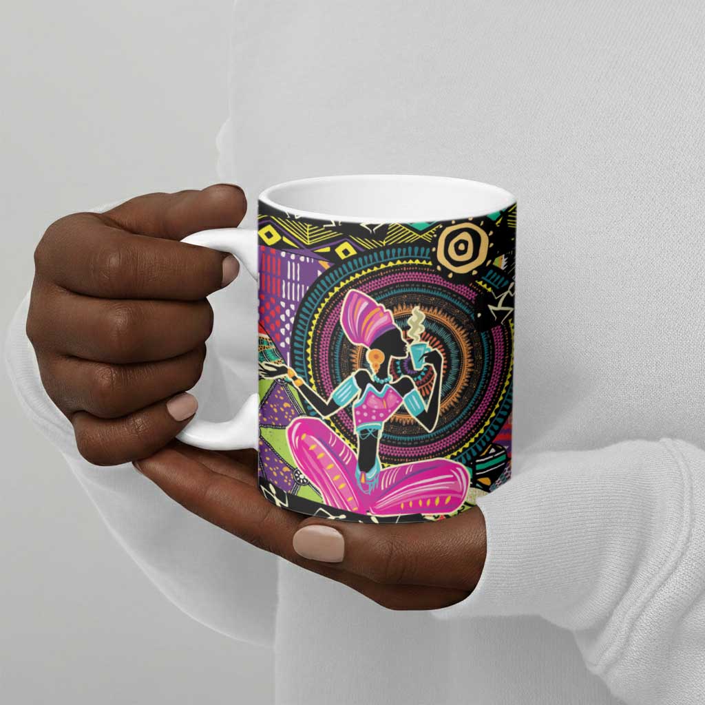 African Women Ethnic Motifs Ceramic Mug