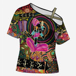 African Women Ethnic Motifs Cross Shoulder Shirt