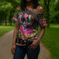 African Women Ethnic Motifs Cross Shoulder Shirt
