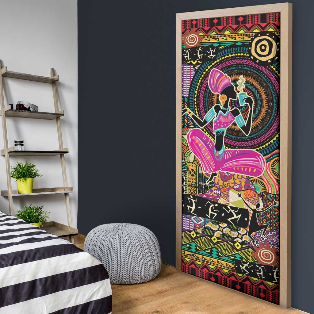 African Women Ethnic Motifs Door Cover