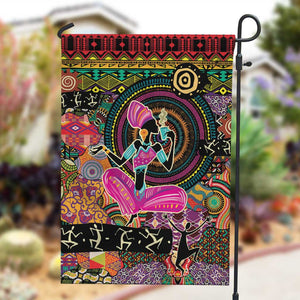 African Women Ethnic Motifs Garden Flag