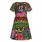 African Women Ethnic Motifs Kid Short Sleeve Dress