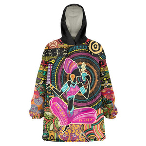 African Women Ethnic Motifs Kid Wearable Blanket Hoodie