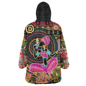 African Women Ethnic Motifs Kid Wearable Blanket Hoodie