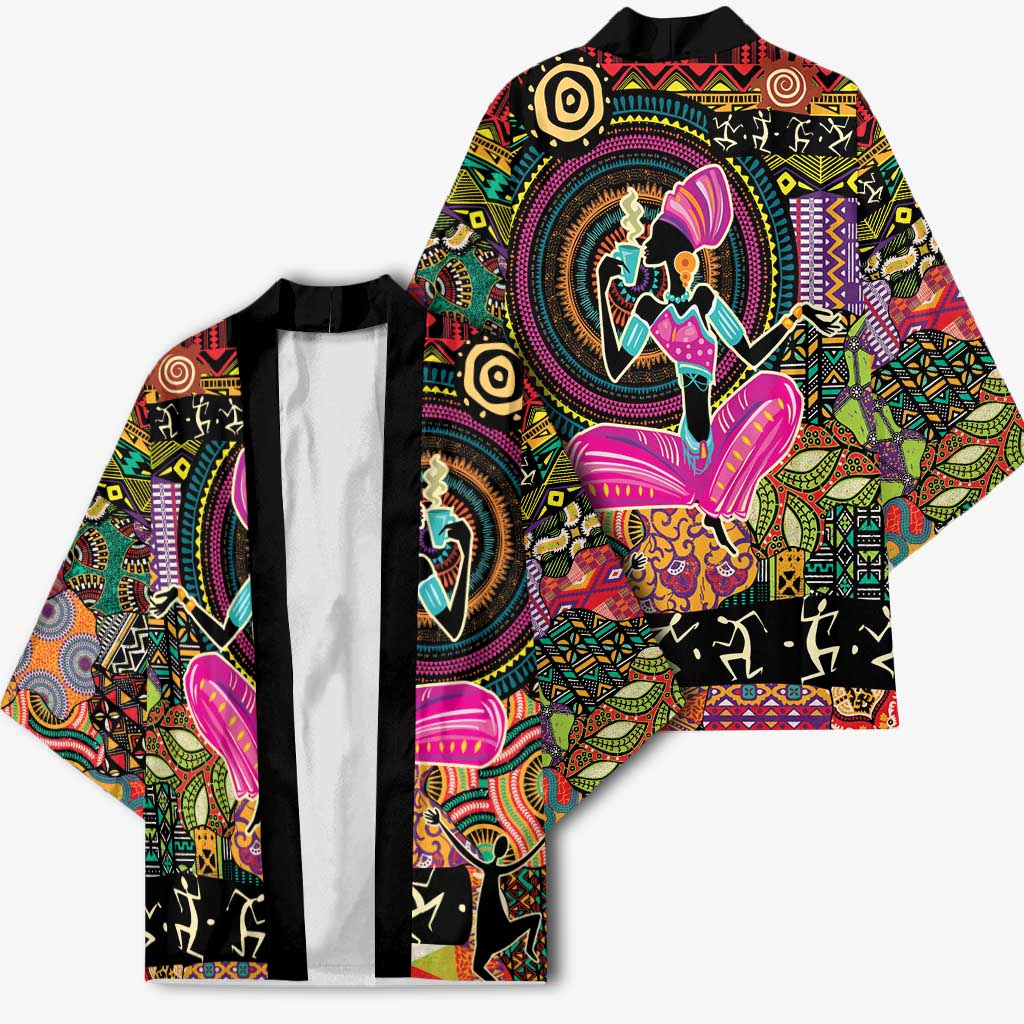 African Women Ethnic Motifs Kimono