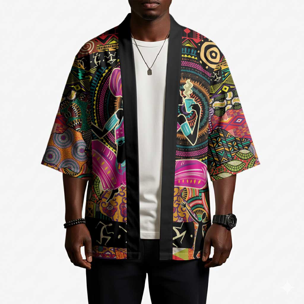 African Women Ethnic Motifs Kimono