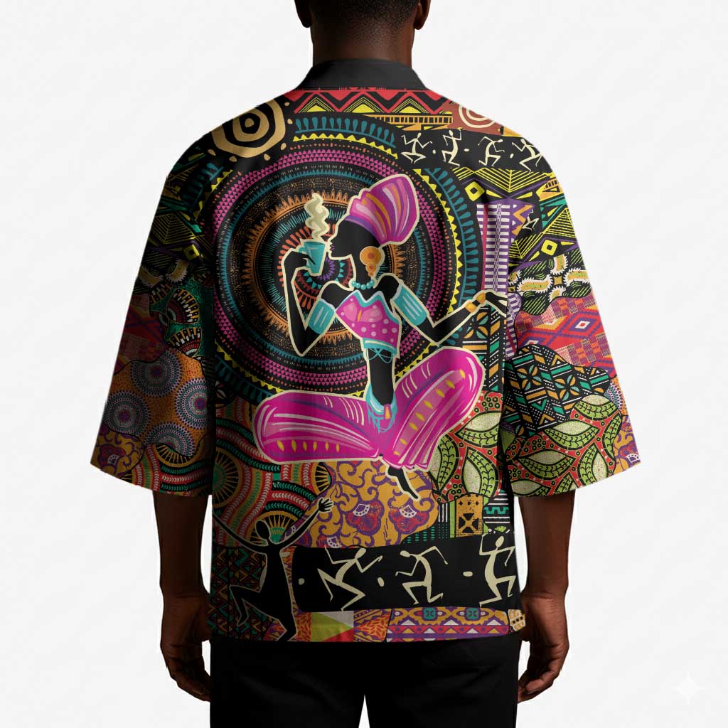 African Women Ethnic Motifs Kimono
