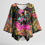 African Women Ethnic Motifs Kimono Sleeve Blouse