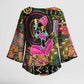 African Women Ethnic Motifs Kimono Sleeve Blouse