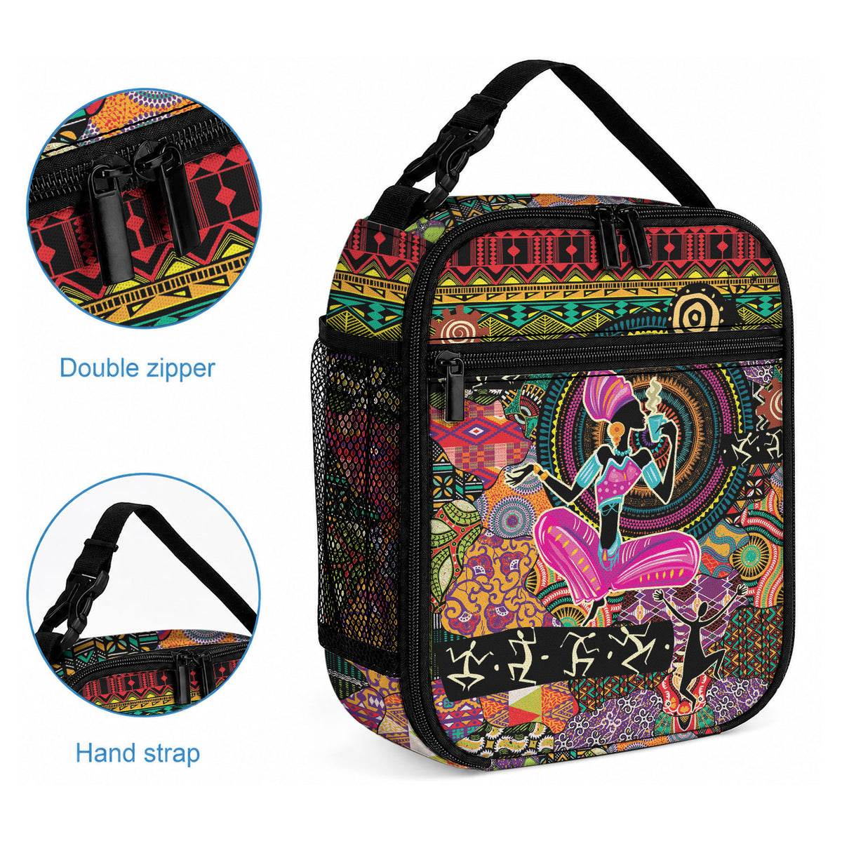 African Women Ethnic Motifs Lunch Bag