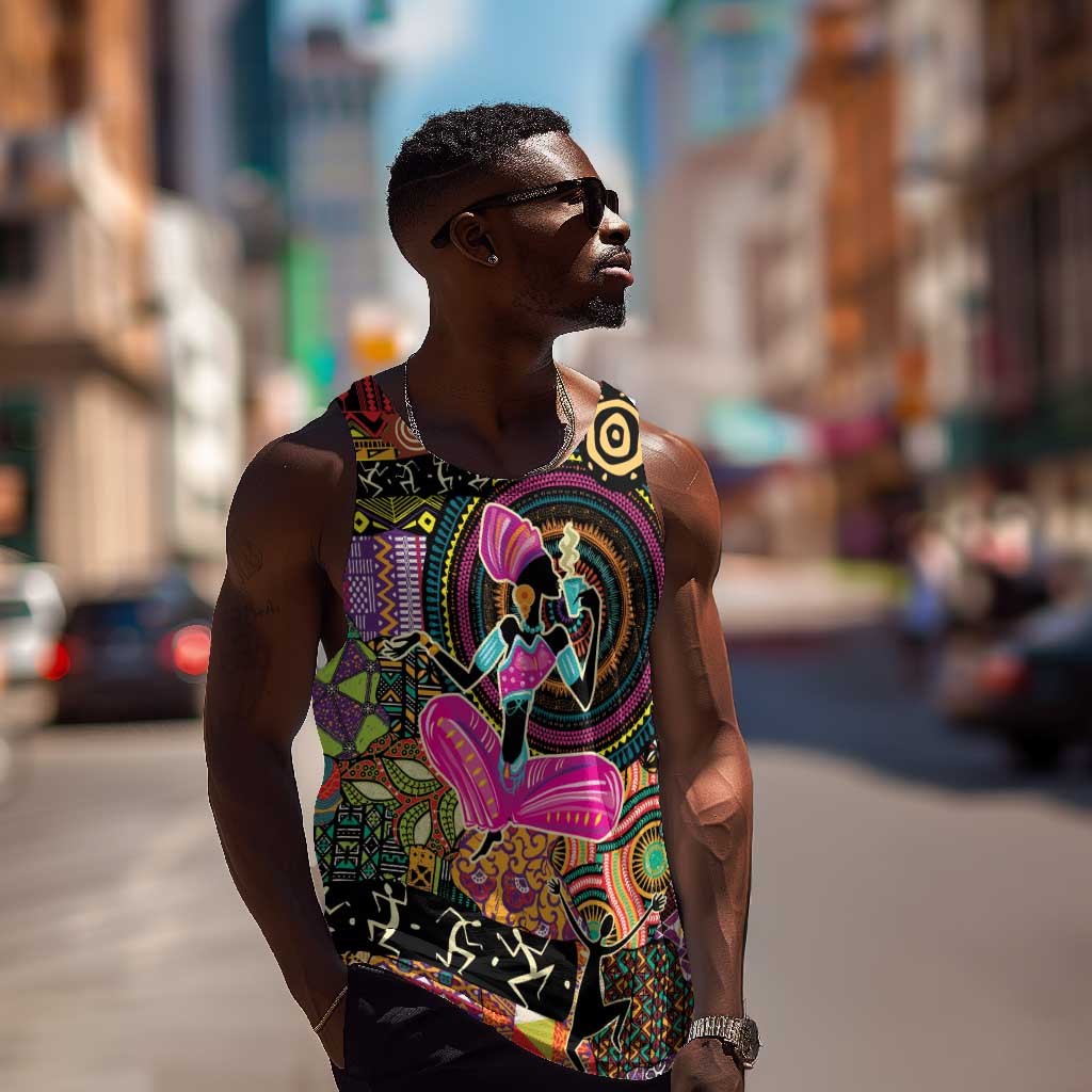 African Women Ethnic Motifs Men Tank Top