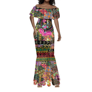 African Women Ethnic Motifs Mermaid Dress