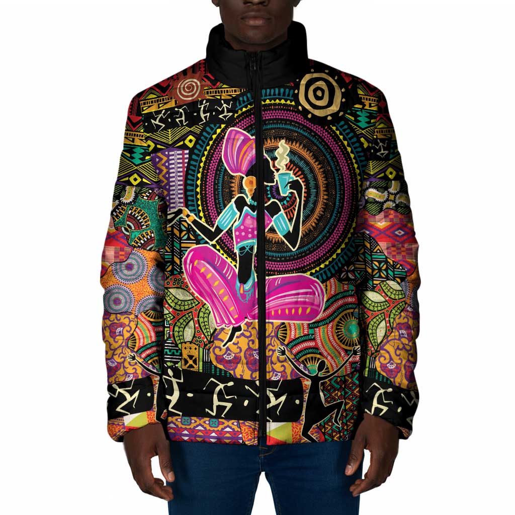 African Women Ethnic Motifs Padded Jacket