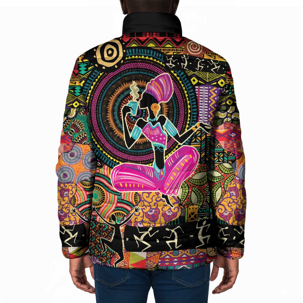 African Women Ethnic Motifs Padded Jacket