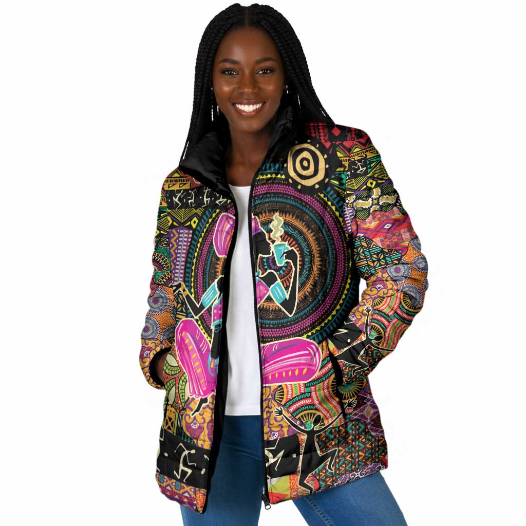 African Women Ethnic Motifs Padded Jacket