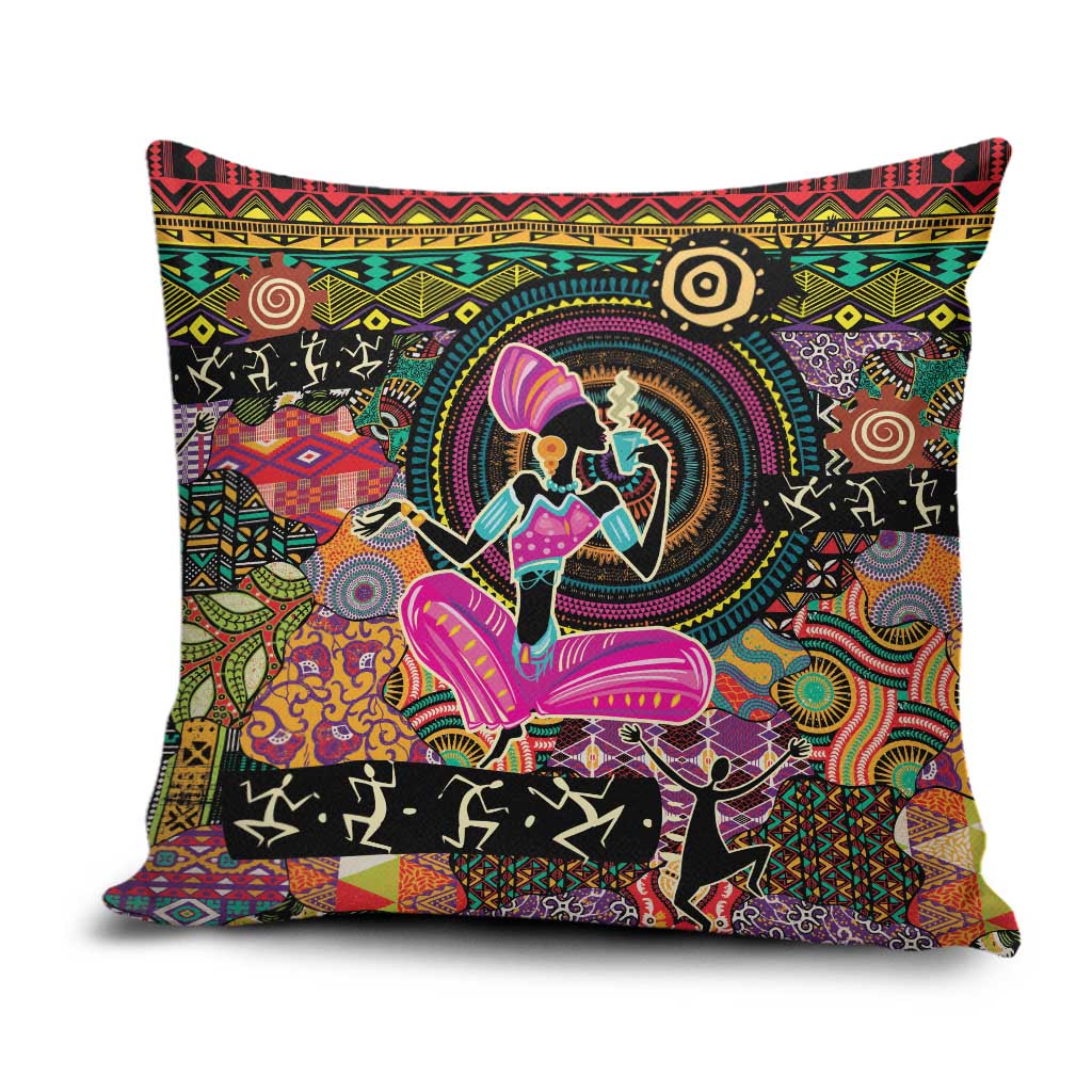 African Women Ethnic Motifs Pillow Cover