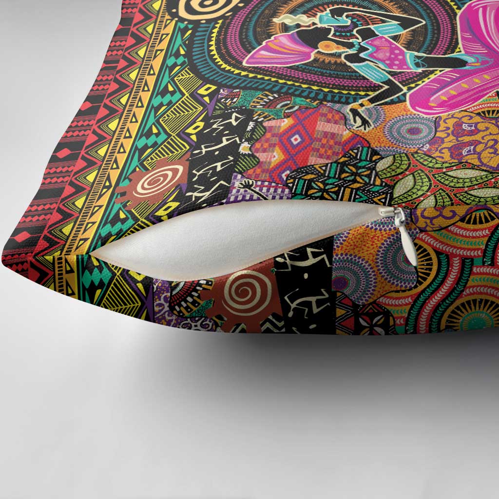African Women Ethnic Motifs Pillow Cover