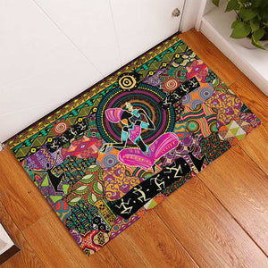 African Women Ethnic Motifs Rubber Doormat