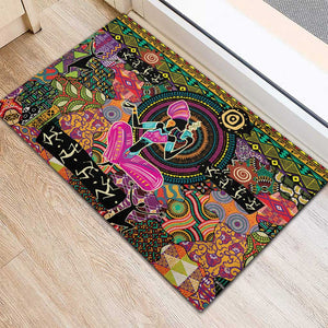 African Women Ethnic Motifs Rubber Doormat