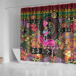 African Women Ethnic Motifs Shower Curtain