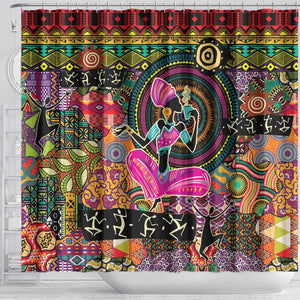 African Women Ethnic Motifs Shower Curtain