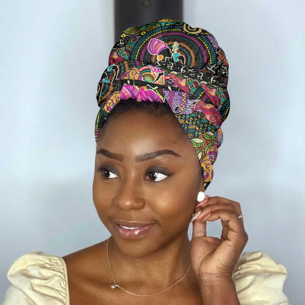 African Women Ethnic Motifs Simple Headwrap
