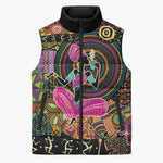 African Women Ethnic Motifs Sleeveless Puffer Jacket