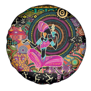 African Women Ethnic Motifs Spare Tire Cover