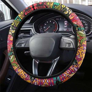 African Women Ethnic Motifs Steering Wheel Cover