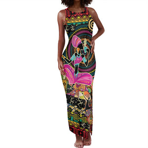 African Women Ethnic Motifs Tank Maxi Dress