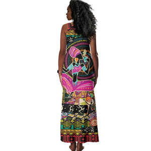 African Women Ethnic Motifs Tank Maxi Dress