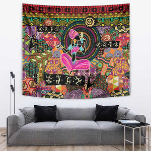 African Women Ethnic Motifs Tapestry