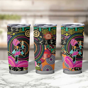 African Women Ethnic Motifs Tumbler Cup