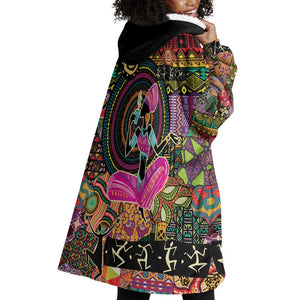 African Women Ethnic Motifs Wearable Blanket Hoodie