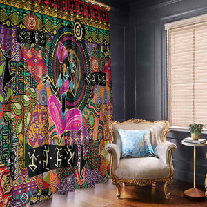 African Women Ethnic Motifs Window Curtain