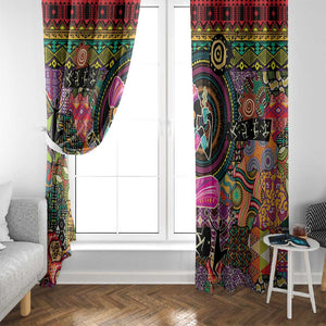 African Women Ethnic Motifs Window Curtain