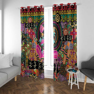 African Women Ethnic Motifs Window Curtain