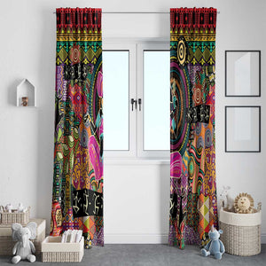 African Women Ethnic Motifs Window Curtain