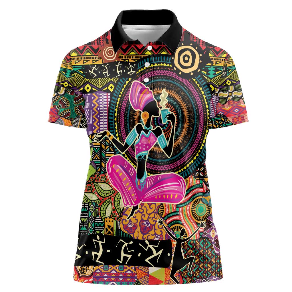 African Women Ethnic Motifs Women Polo Shirt