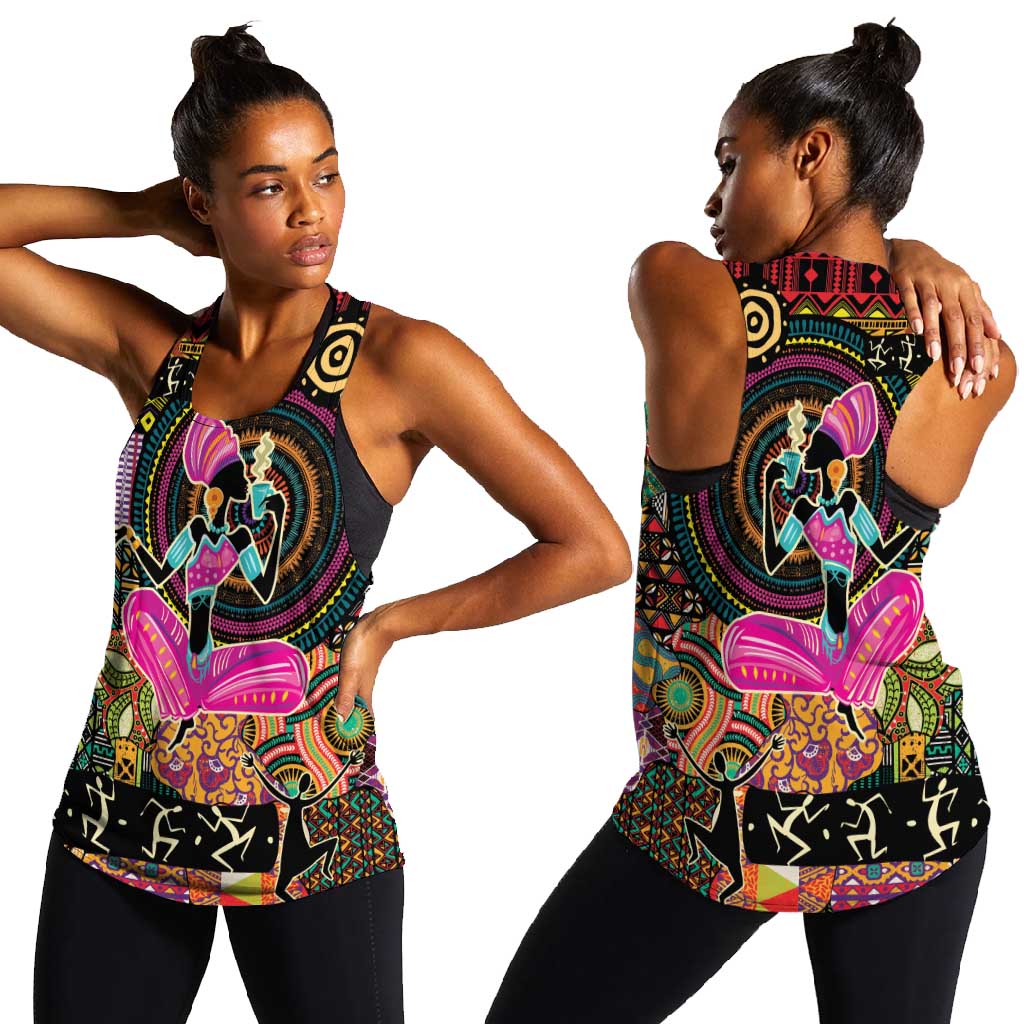 African Women Ethnic Motifs Women Racerback Tank