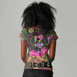 African Women Ethnic Motifs Women V-Neck T-Shirt