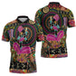 African Women Ethnic Motifs Zipper Polo Shirt