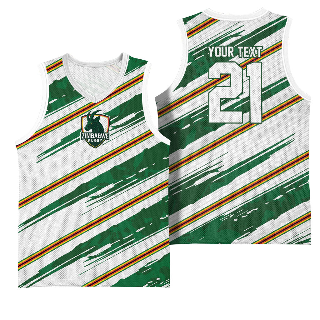 2026 Rugby Nations Series Custom Zimbabwe Basketball Jersey Great Sables Zimbabwe