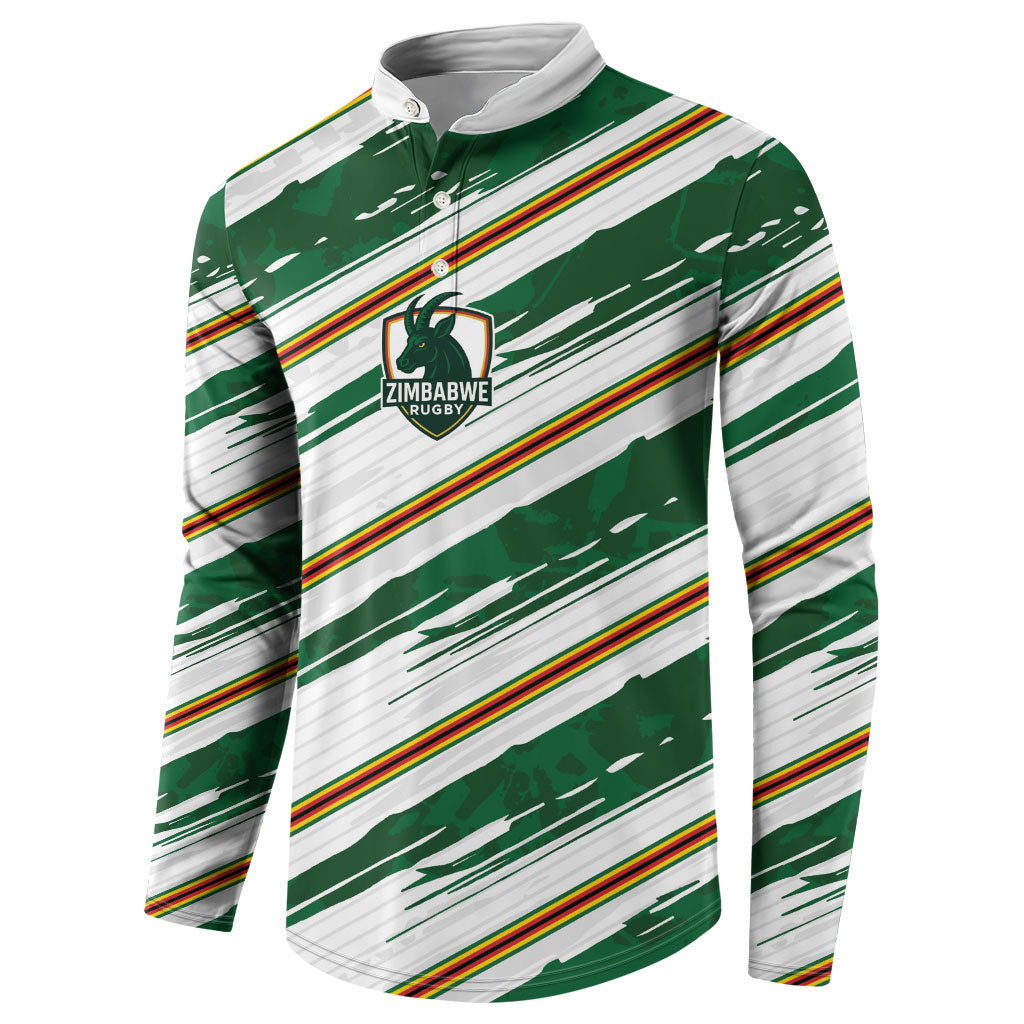 2026 Rugby Nations Series Custom Zimbabwe Button Sweatshirt Great Sables Zimbabwe