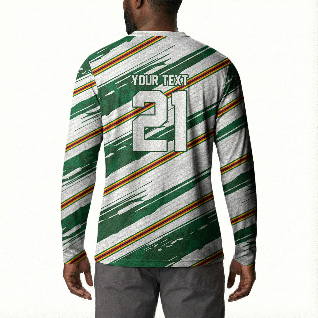 2026 Rugby Nations Series Custom Zimbabwe Button Sweatshirt Great Sables Zimbabwe