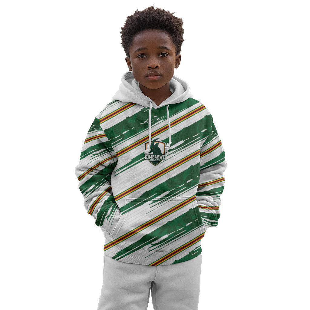 2026 Rugby Nations Series Custom Zimbabwe Kid Hoodie Great Sables Zimbabwe