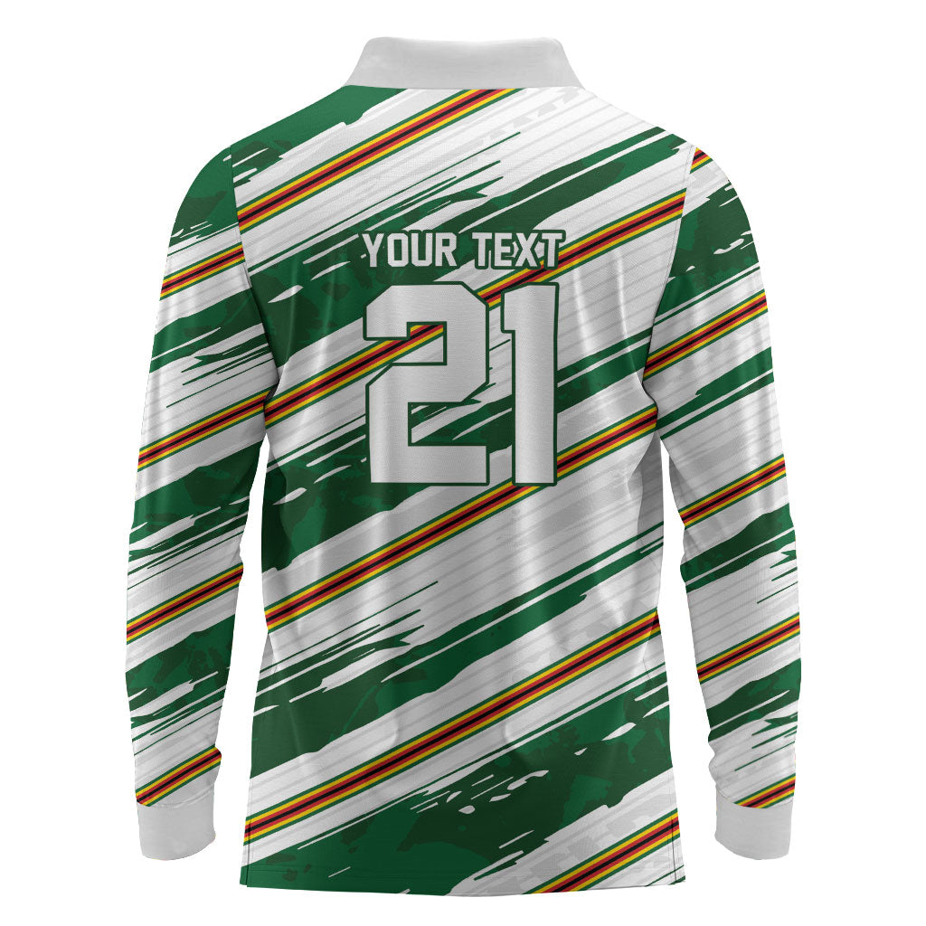 2026 Rugby Nations Series Custom Zimbabwe Long Sleeve Polo Shirt Great Sables Zimbabwe