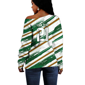 2026 Rugby Nations Series Custom Zimbabwe Off Shoulder Sweater Great Sables Zimbabwe