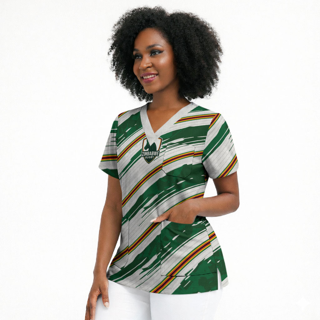 2026 Rugby Nations Series Custom Zimbabwe Scrub Top Great Sables Zimbabwe